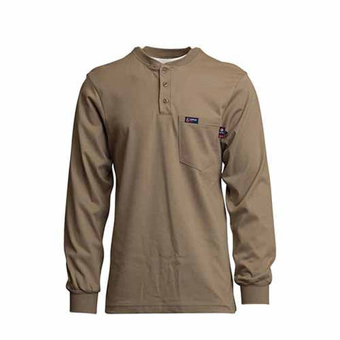 LAPCO FR Long Sleeve Henley Khaki T-shirt | FRTHJEKHA