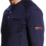 Ariat FR Air Henley Long Sleeve Navy T-shirt | 10022597