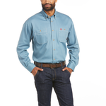Ariat FR Steel Blue Button Down Vented Work Shirt | 10035433