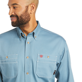 Ariat FR Steel Blue Button Down Vented Work Shirt | 10035433