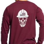Ariart FR Skull Graphic Long Sleeve Malbec T-shirt | 10026435