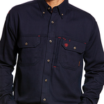 Ariat FR Solid Vent Button Down Navy Work Shirt | 10019062