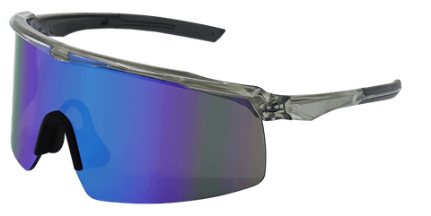 Whipray™ Blue Mirror Polarized Lens, Silver Inlay Frame Safety Glasses | BH3219PFT