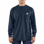 Carhartt FR Force Cotton Long Sleeve Navy T-shirt | 100235410