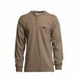 LAPCO FR Long Sleeve Henley Khaki T-shirt | FRTHJEKHA