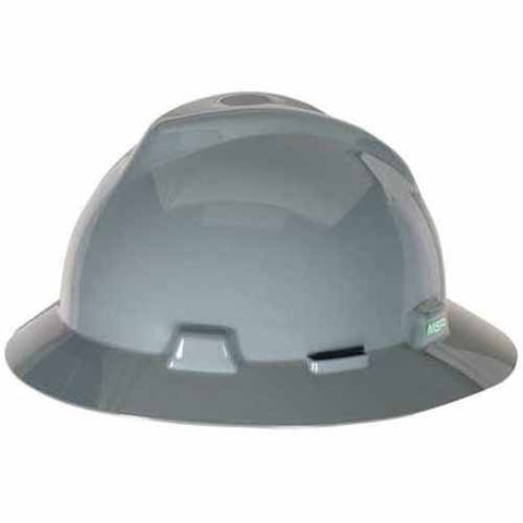 MSA V-Gard Full Brim Gray Hard Hats | 475367
