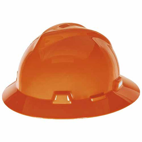 MSA V-Gard Full Brim Orange Hard Hats | 496075