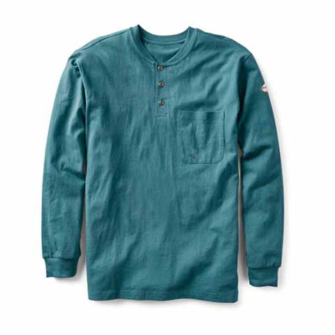 Rasco FR Henley Long Sleeve Green Shirt | FR0101GN